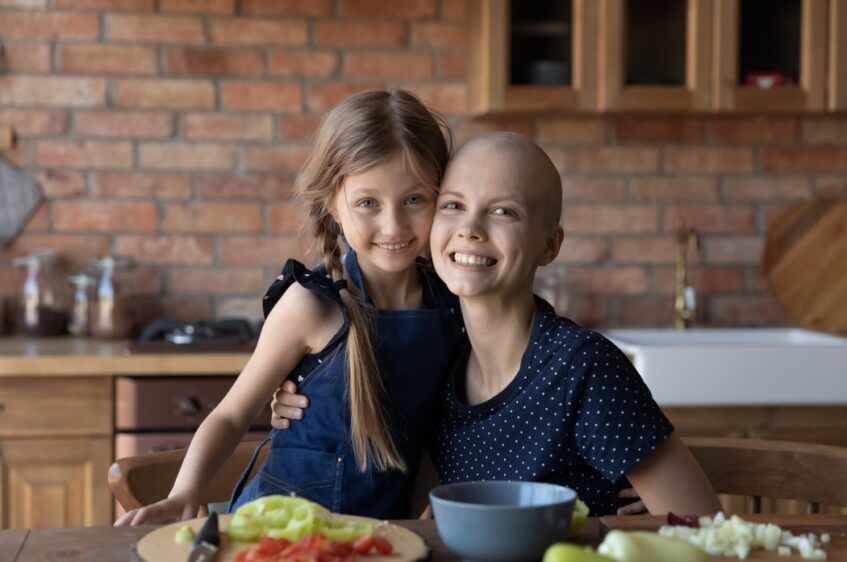 A alopecia em mulheres com câncer de mama.